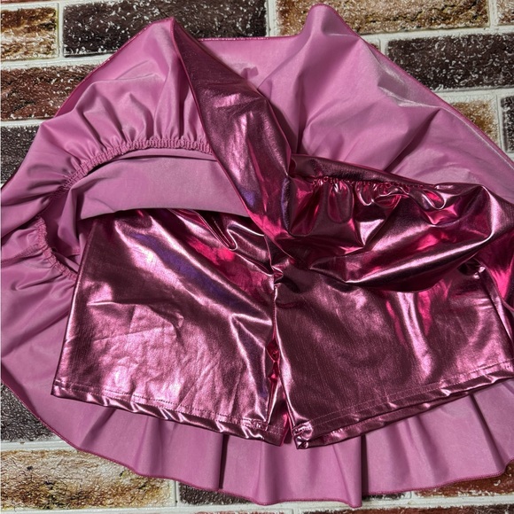 NWT Lola + The Boys pink metallic skort skirt girls size 12 - Picture 4 of 4